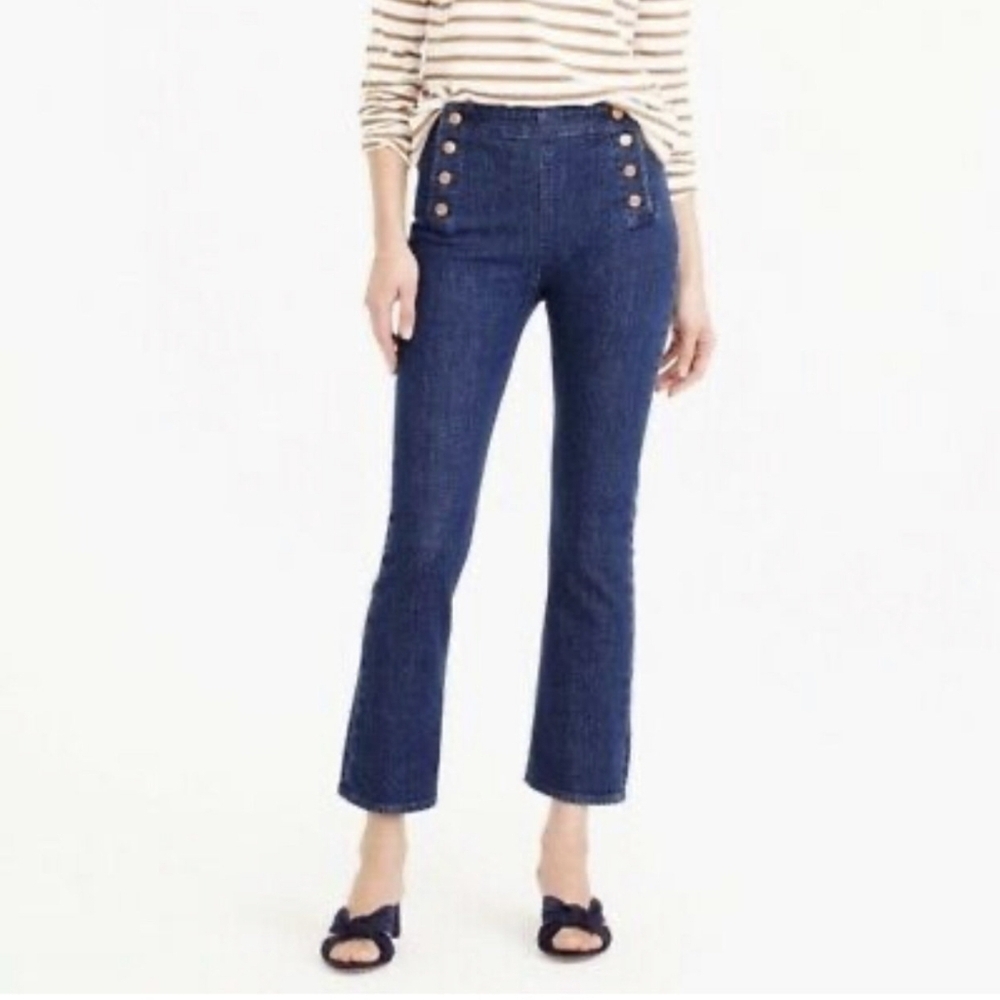 J. Crew Billie Demi Boot Sailor Crop jeans 27P